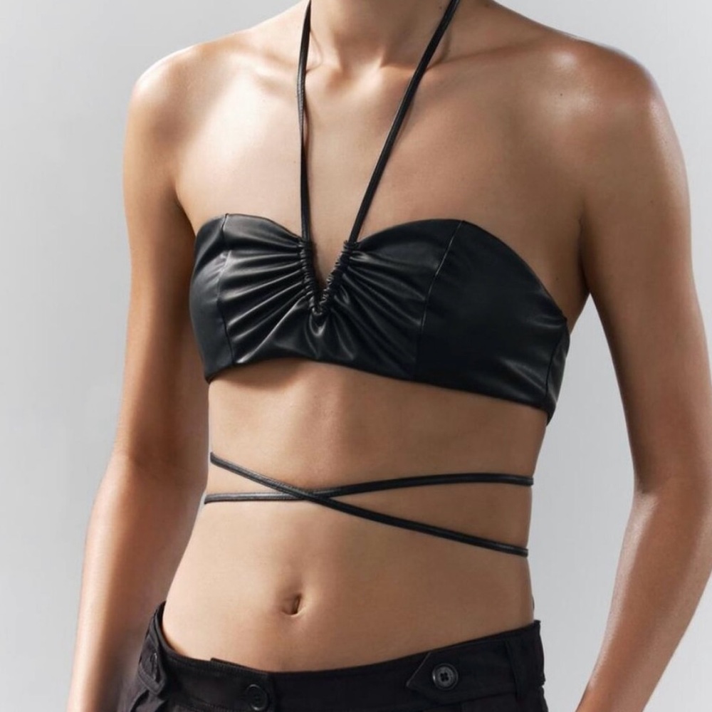 🔥🔥 NEW Faux Leather Strappy Top Size S